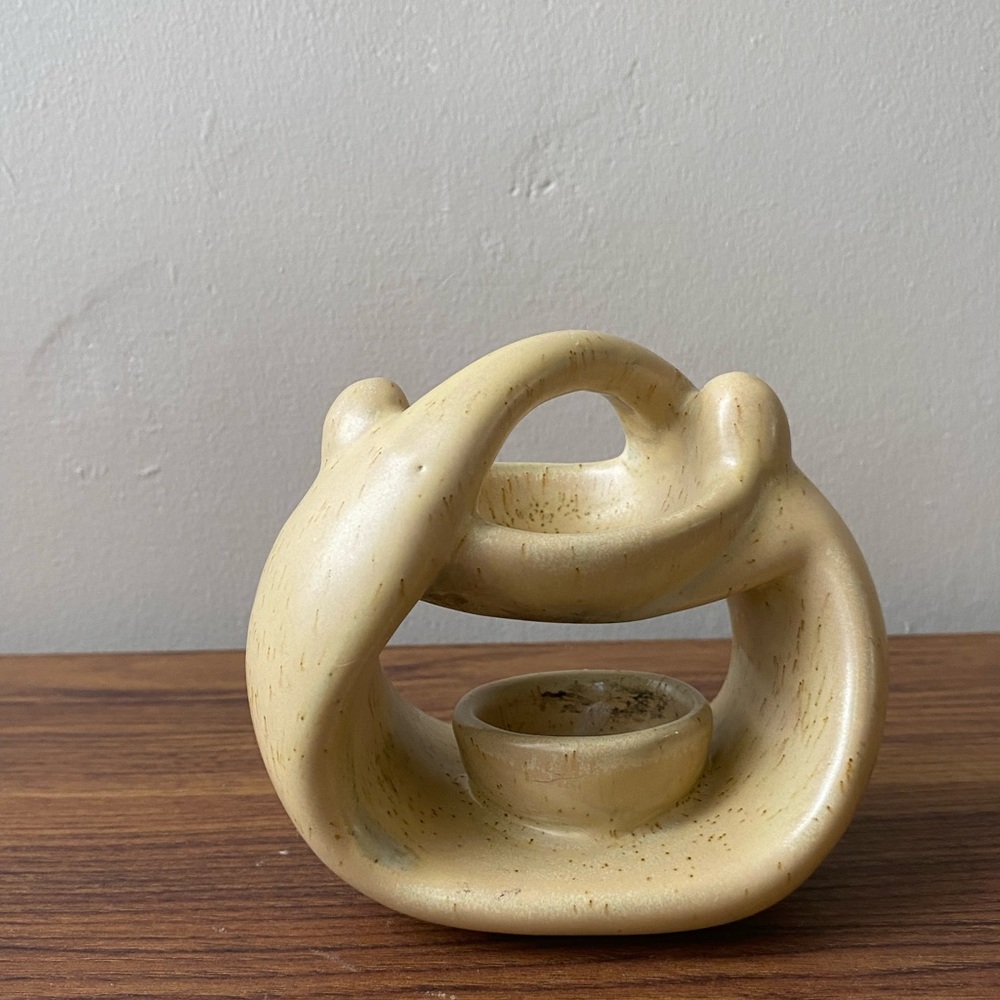 Vintage Mid-Century Modern Soapstone Sculpture/Candle Holder - Picture 4 of 8